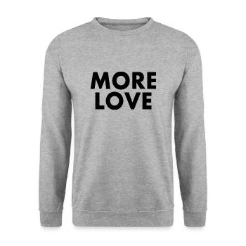 More love - Unisex Pullover - Weißgrau meliert - Vorne - Alina (178cm) & Michal (187cm)