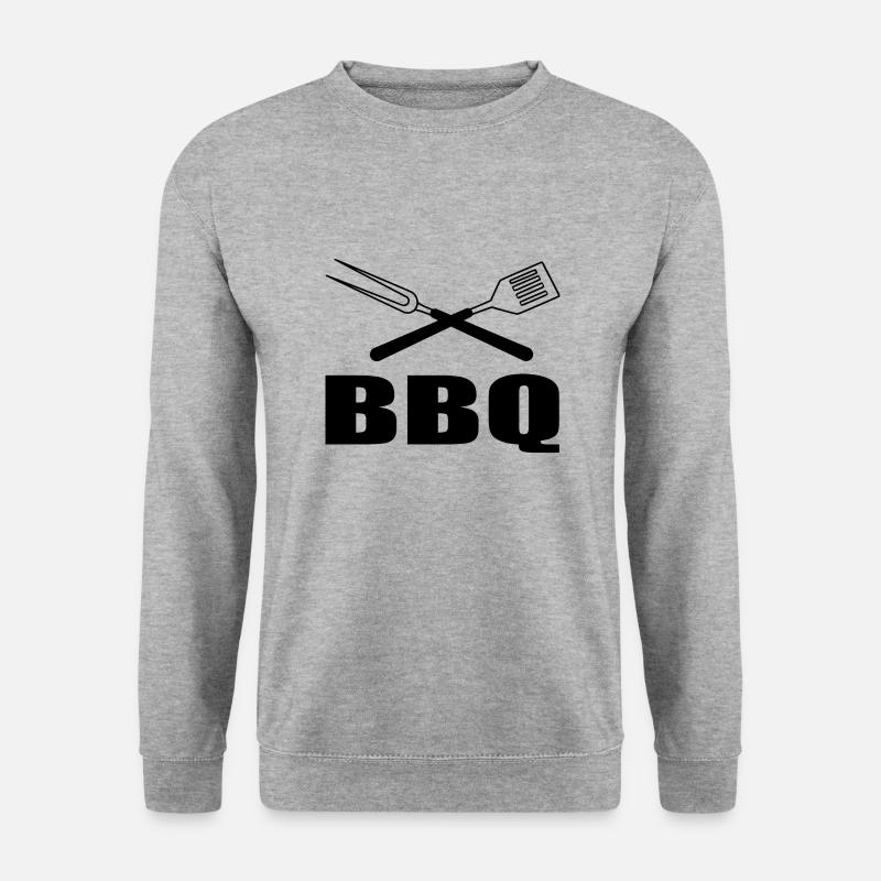 BBQ - Unisex Pullover - Weißgrau meliert