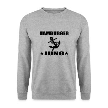 Hamburg - Unisex Pullover - Weißgrau meliert - Vorne - Alina (178cm) & Michal (187cm)