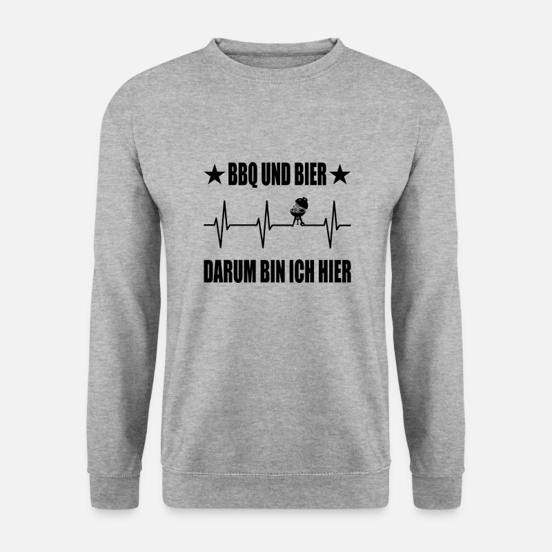 BBQ - Unisex Pullover - Weißgrau meliert