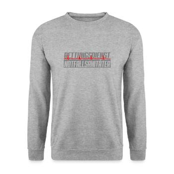 Notfallsanitäter EKG - Unisex Pullover - Weißgrau meliert - Vorne - Alina (178cm) & Michal (187cm)