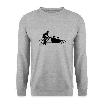 Idée cadeau père famille vélo cargo vélo - Sweat-shirt Unisexe - gris chiné - Devant - Alina (178cm) & Michal (187cm)