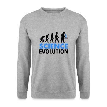 Science Evolution for Science Fans - Unisex Sweatshirt - salt & pepper - Front - Alina (178cm) & Michal (187cm)