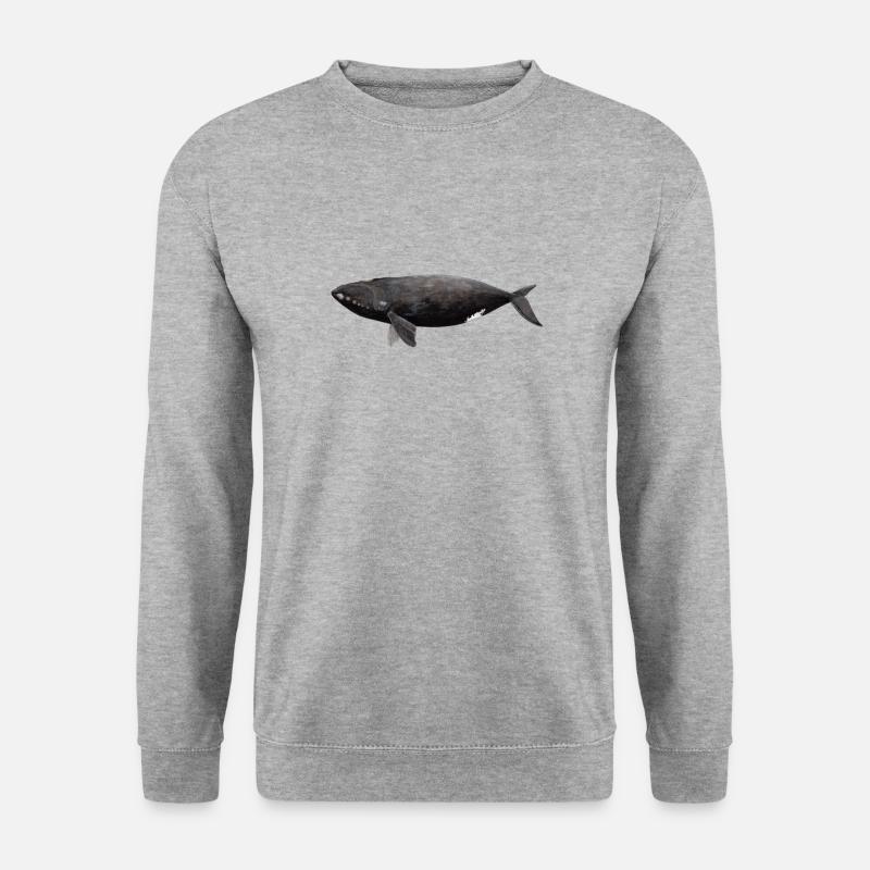 Wal - Balaena glacialis - Glattwal - Unisex Pullover - Weißgrau meliert