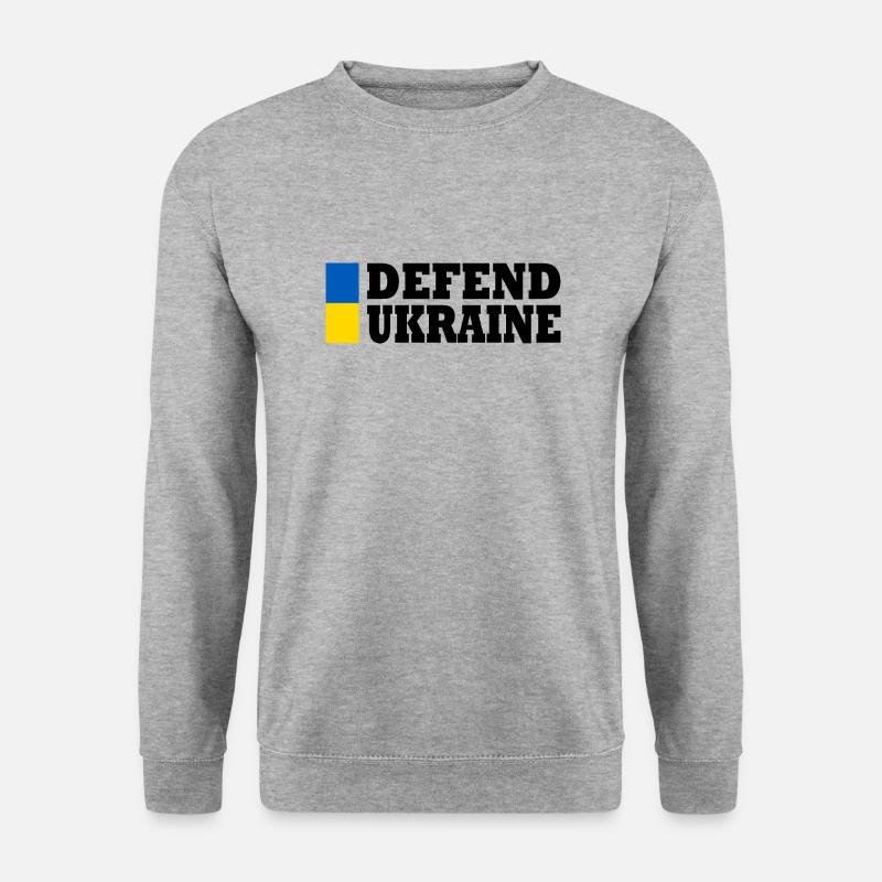 Defend ukraine - Unisex Pullover - Weißgrau meliert