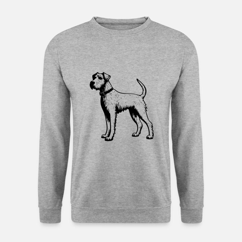 Airedale Terrier Hund - Unisex Pullover - Weißgrau meliert