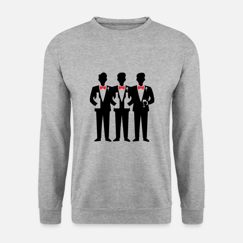 Bräutigam Crew Junggesellenabschied - Unisex Pullover - Weißgrau meliert