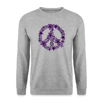 Peace - Unisex Pullover - Weißgrau meliert - Vorne - Alina (178cm) & Michal (187cm)