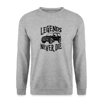 Jimny 4x4 black 4x4 Auto Japaner - Unisex Pullover - Weißgrau meliert - Vorne - Alina (178cm) & Michal (187cm)