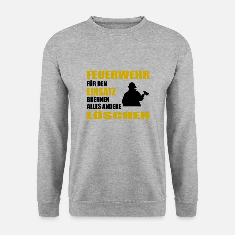 Feuerwehr - Unisex Pullover - Weißgrau meliert