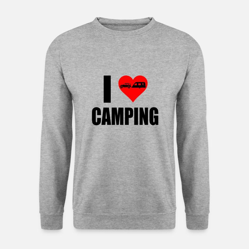 camping - Unisex Pullover - Weißgrau meliert