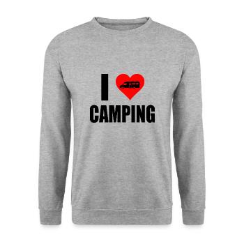 camping - Unisex Pullover - Weißgrau meliert - Vorne - Alina (178cm) & Michal (187cm)
