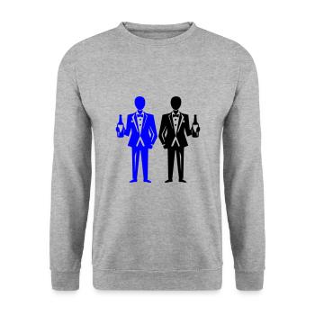 Marié Fête Mariage Célibataire - Sweat-shirt Unisexe - gris chiné - Devant - Alina (178cm) & Michal (187cm)