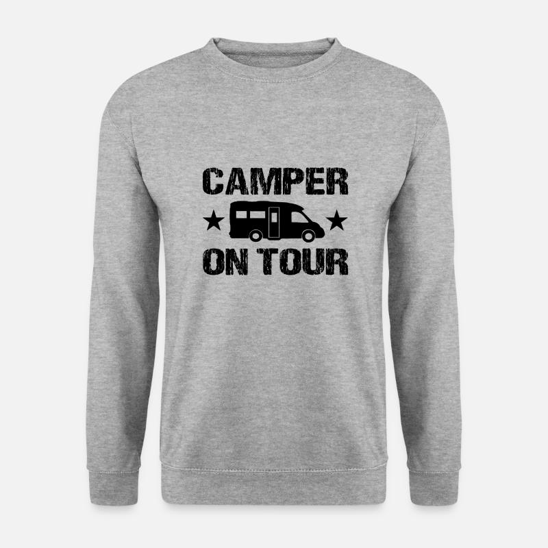 Camping - Unisex Pullover - Weißgrau meliert