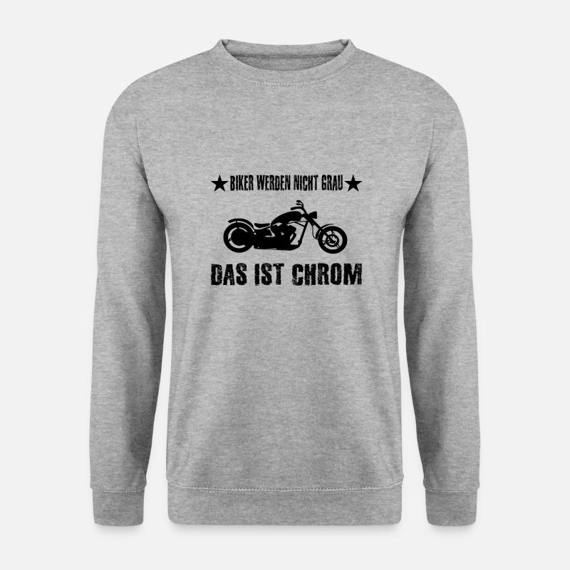 Motorrad - Unisex Pullover - Weißgrau meliert