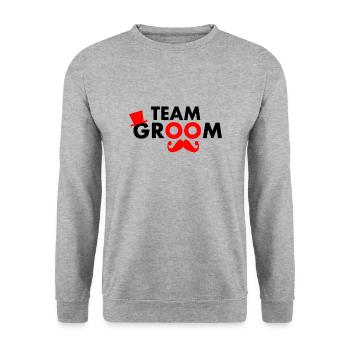 Team groom - Sweat-shirt Unisexe - gris chiné - Devant - Alina (178cm) & Michal (187cm)