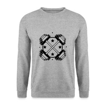 Musculation - Haltérophilie Fitness Workout Gym - Sweat-shirt Unisexe - gris chiné - Devant - Alina (178cm) & Michal (187cm)