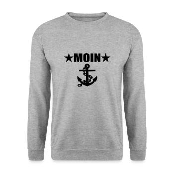 Moin - Unisex Pullover - Weißgrau meliert - Vorne - Alina (178cm) & Michal (187cm)