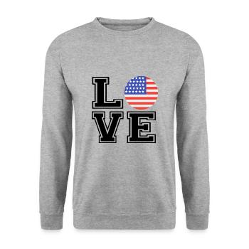 Amour États-Unis / Amour États-Unis Pays Pays - Sweat-shirt Unisexe - gris chiné - Devant - Alina (178cm) & Michal (187cm)