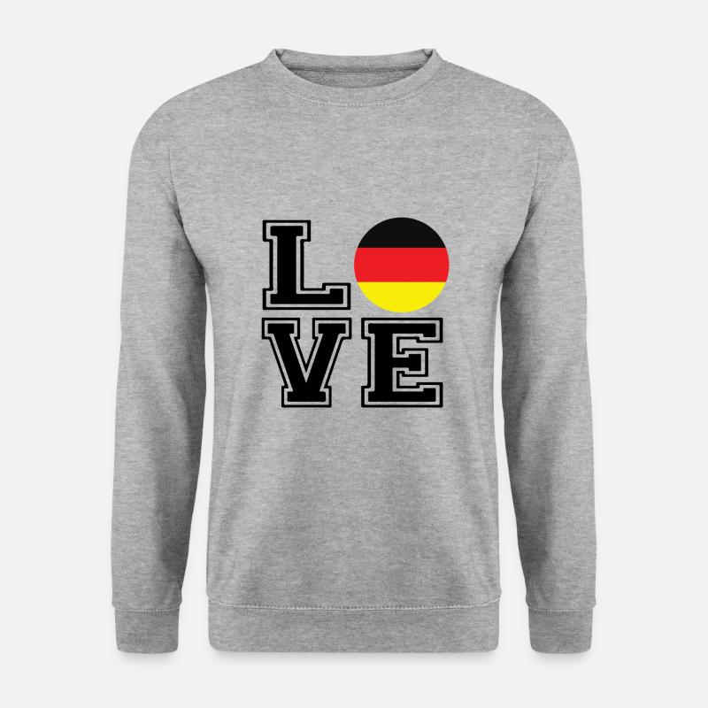 Love Germany / Love Deutschland Land Länder - Unisex Pullover - Weißgrau meliert
