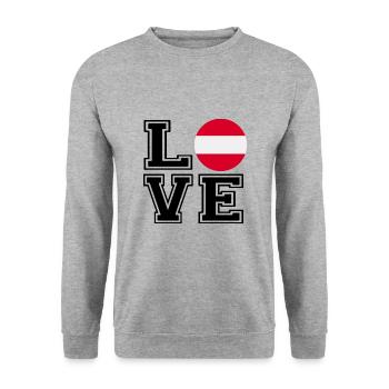 Love Austria / Love Austria Country Countries - Unisex Sweatshirt - salt & pepper - Front - Alina (178cm) & Michal (187cm)