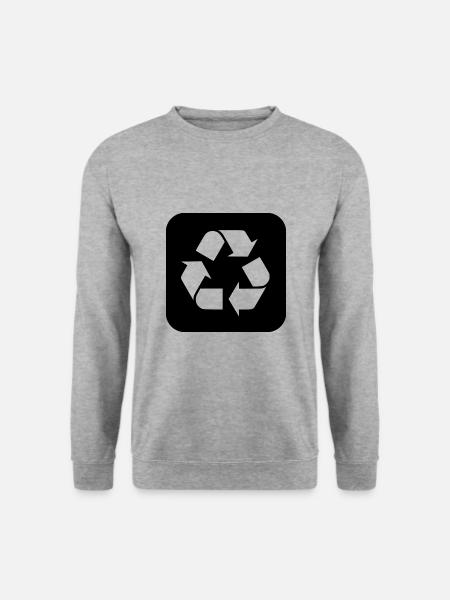 recycle [black] - Unisex Pullover - Weißgrau meliert
