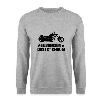 Motorrad - Unisex Pullover - Weißgrau meliert - Vorne - Alina (178cm) & Michal (187cm)