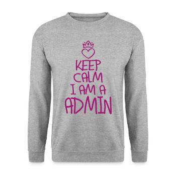 Keep Calm Admin cool admin gift - Unisex Sweatshirt - salt & pepper - Front - Alina (178cm) & Michal (187cm)