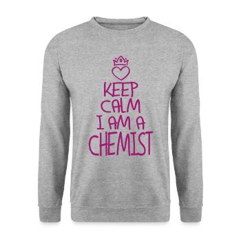 Gardez calme Chimiste cool Cadeau de chimiste - Sweat-shirt Unisexe - gris chiné - Devant - Alina (178cm) & Michal (187cm)
