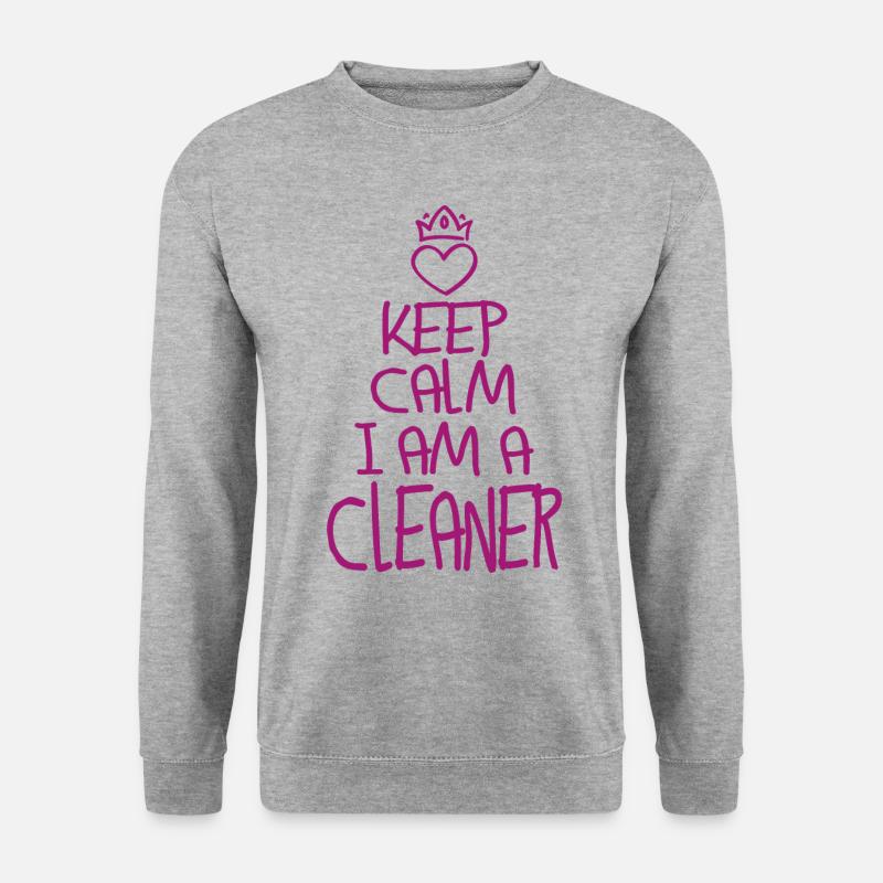 Keep Calm Reinigungskraft - Unisex Pullover - Weißgrau meliert