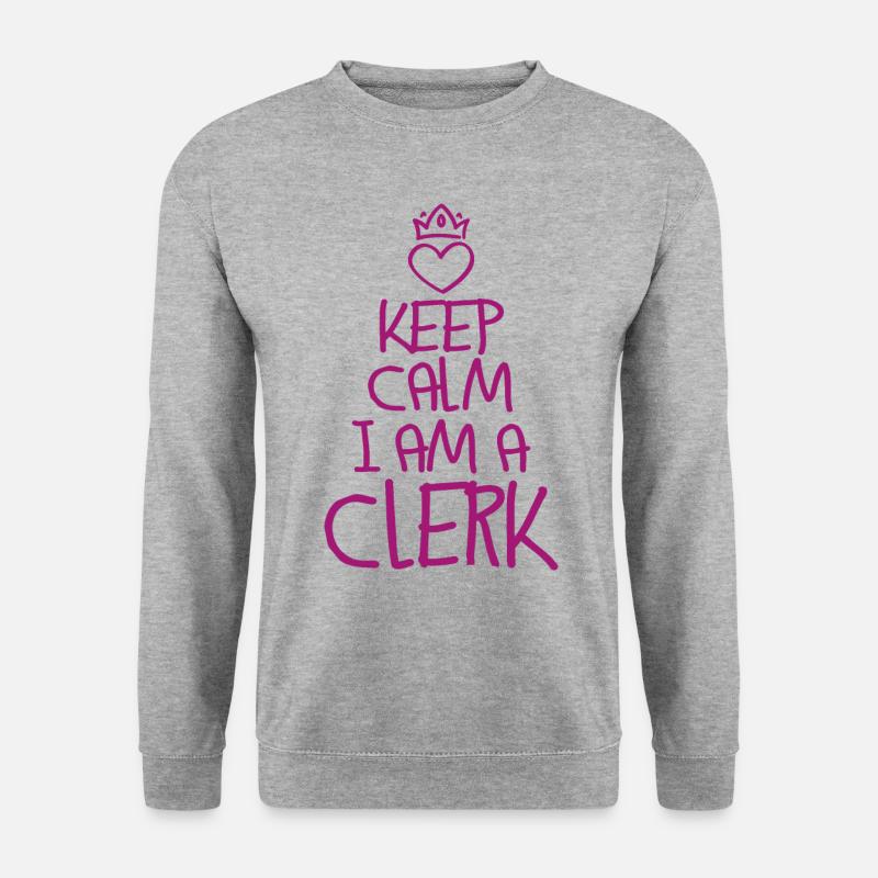 Keep Calm Sachbearbeiter - Unisex Pullover - Weißgrau meliert