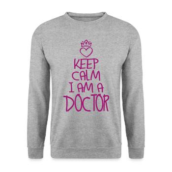 Keep Calm Doctor Cool Gift - Unisex Sweatshirt - salt & pepper - Front - Alina (178cm) & Michal (187cm)