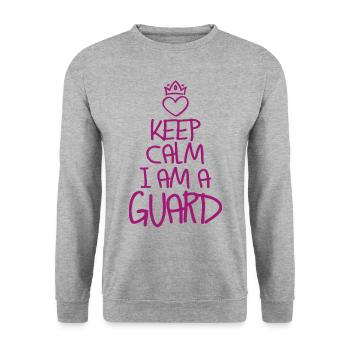 Keep Calm Security Guard Cool Security Guard Gift - Unisex Sweatshirt - salt & pepper - Front - Alina (178cm) & Michal (187cm)