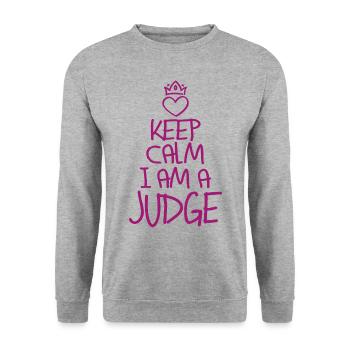 Keep Calm Judge cool Judge Gift - Unisex Sweatshirt - salt & pepper - Front - Alina (178cm) & Michal (187cm)