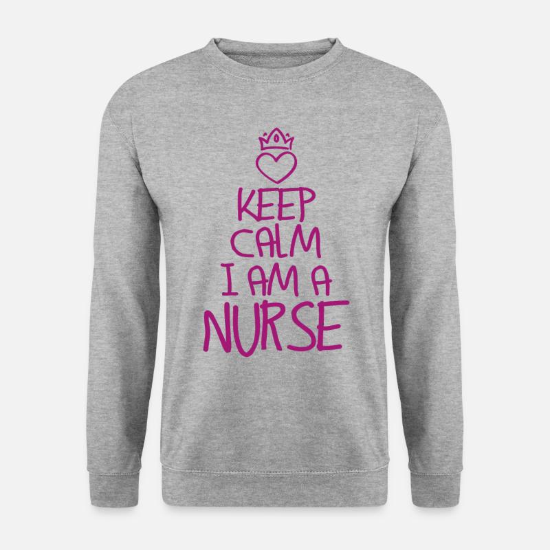 Keep Calm Krankenschwester - Unisex Pullover - Weißgrau meliert