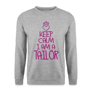 Keep Calm Schneider cool Schneider Geschenk - Unisex Pullover - Weißgrau meliert - Vorne - Alina (178cm) & Michal (187cm)
