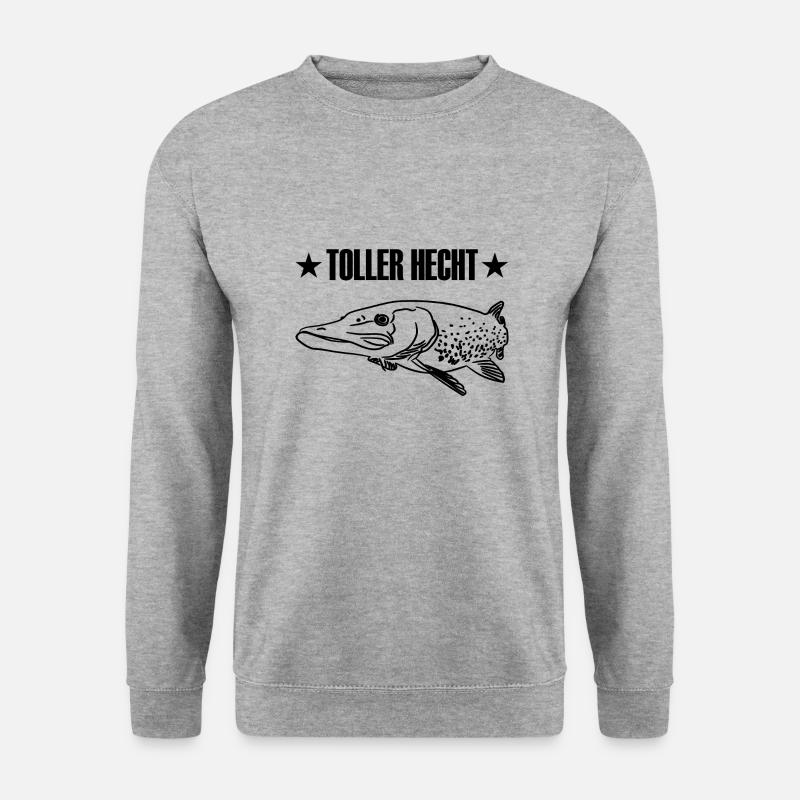 Angeln - Unisex Pullover - Weißgrau meliert