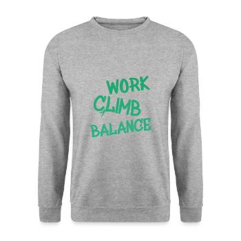 work climb balance - Unisex Pullover - Weißgrau meliert - Vorne - Alina (178cm) & Michal (187cm)