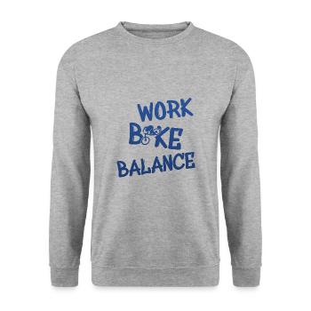 work bike balance - Unisex Pullover - Weißgrau meliert - Vorne - Alina (178cm) & Michal (187cm)
