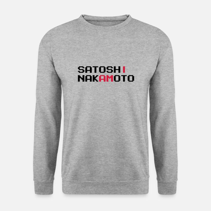 Ich bin Satoshi Nakamoto - Unisex Pullover - Weißgrau meliert