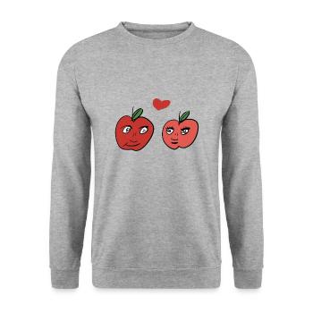 Apples Food - Unisex Sweatshirt - salt & pepper - Front - Alina (178cm) & Michal (187cm)