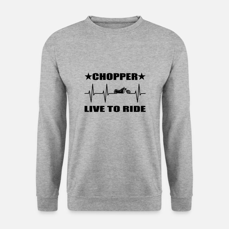 Motorrad - Unisex Pullover - Weißgrau meliert