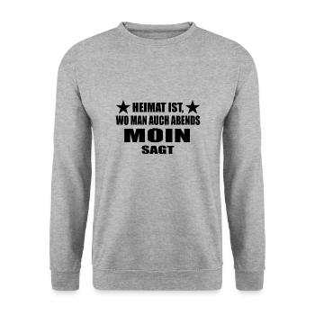 Moin - Unisex Pullover - Weißgrau meliert - Vorne - Alina (178cm) & Michal (187cm)