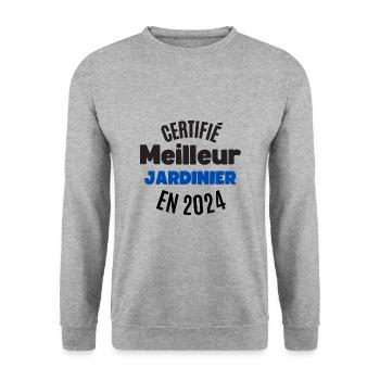 Zertifizierter Bester Gärtner im Jahr 2024 - Unisex Pullover - Weißgrau meliert - Vorne - Alina (178cm) & Michal (187cm)