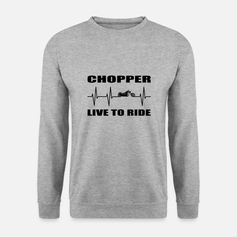 Motorrad - Unisex Pullover - Weißgrau meliert