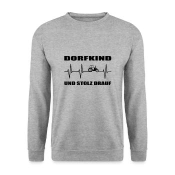 Dorfkind - Unisex Pullover - Weißgrau meliert - Vorne - Alina (178cm) & Michal (187cm)