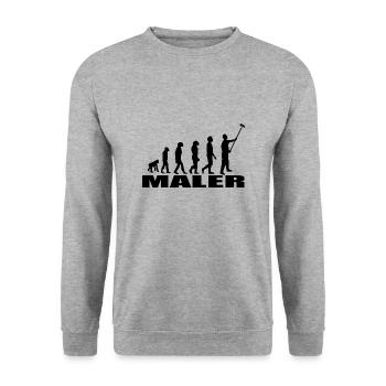Maler - Unisex Pullover - Weißgrau meliert - Vorne - Alina (178cm) & Michal (187cm)