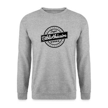 Super bibliothécaire - Sweat-shirt Unisexe - gris chiné - Devant - Alina (178cm) & Michal (187cm)