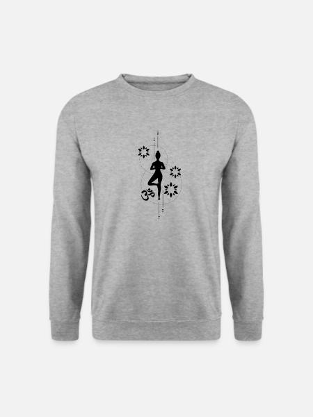 Symbole de yoga om - femme montre arbre - Sweat-shirt Unisexe - gris chiné