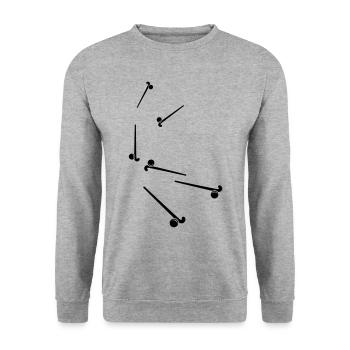 Field Hockey icon icon - Unisex Sweatshirt - salt & pepper - Front - Alina (178cm) & Michal (187cm)